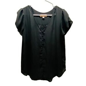 Philosophy Black Short Sleeve Blouse